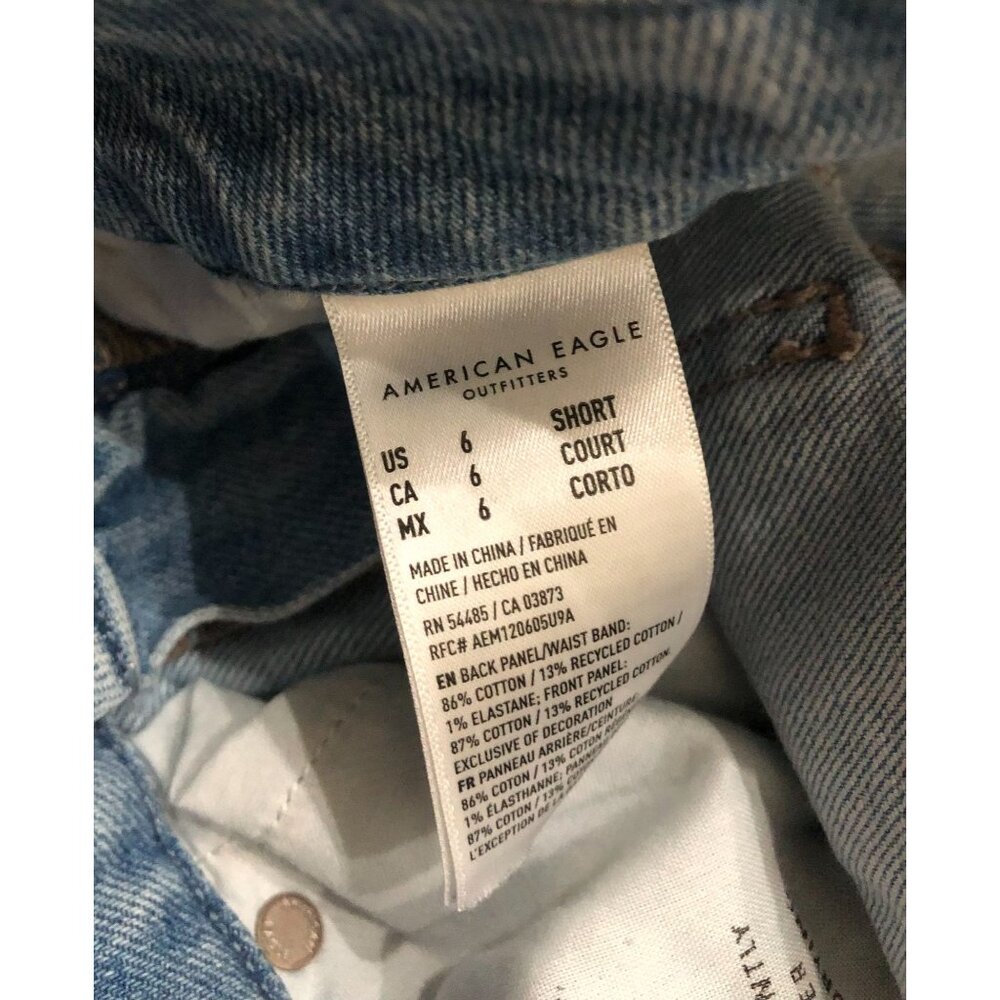 American Eagle Womens 6 Short Curvy Mom Blue Jeans New without Tags - Picture 5 of 7